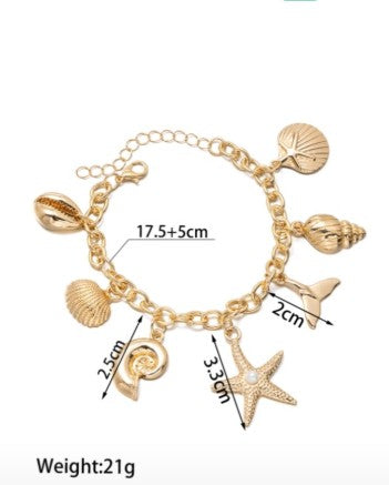 🤍Golden Ocean Charm Armband Dein Sommer am Handgelenk