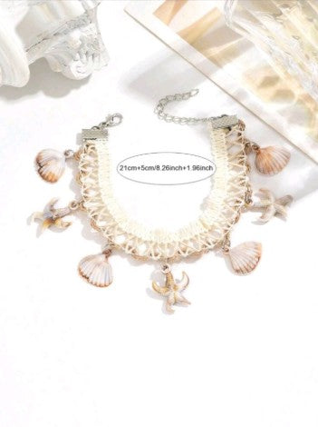 🐚Ocean Breeze Fußkettchen Sommer am Knöchel