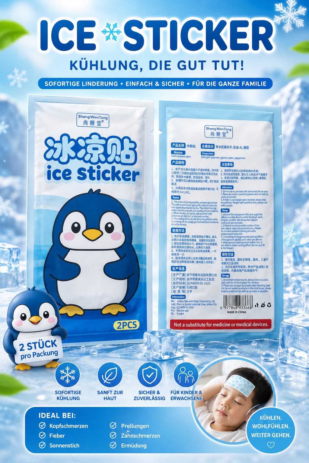 Ice Sticker Kühlpflaster (2 Stück) ❄️