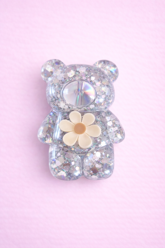 Handyhalterung Bär mit Glitzer & Blume ✨🌸