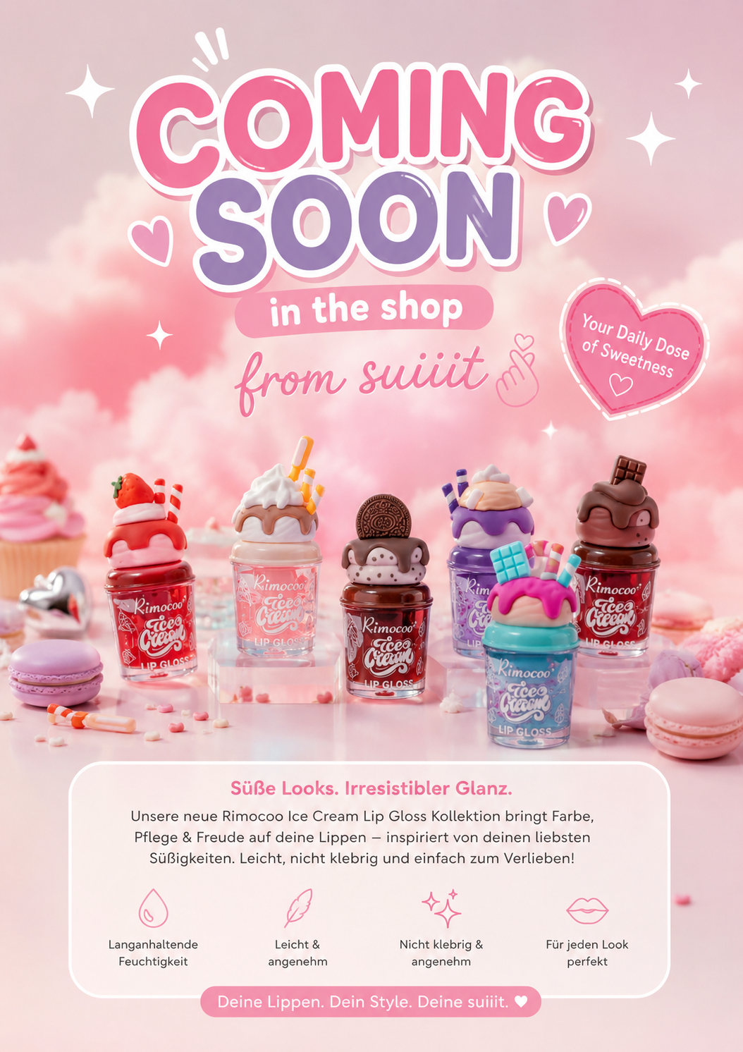 🍦 Ice Cream Lip Gloss Collection 🍓