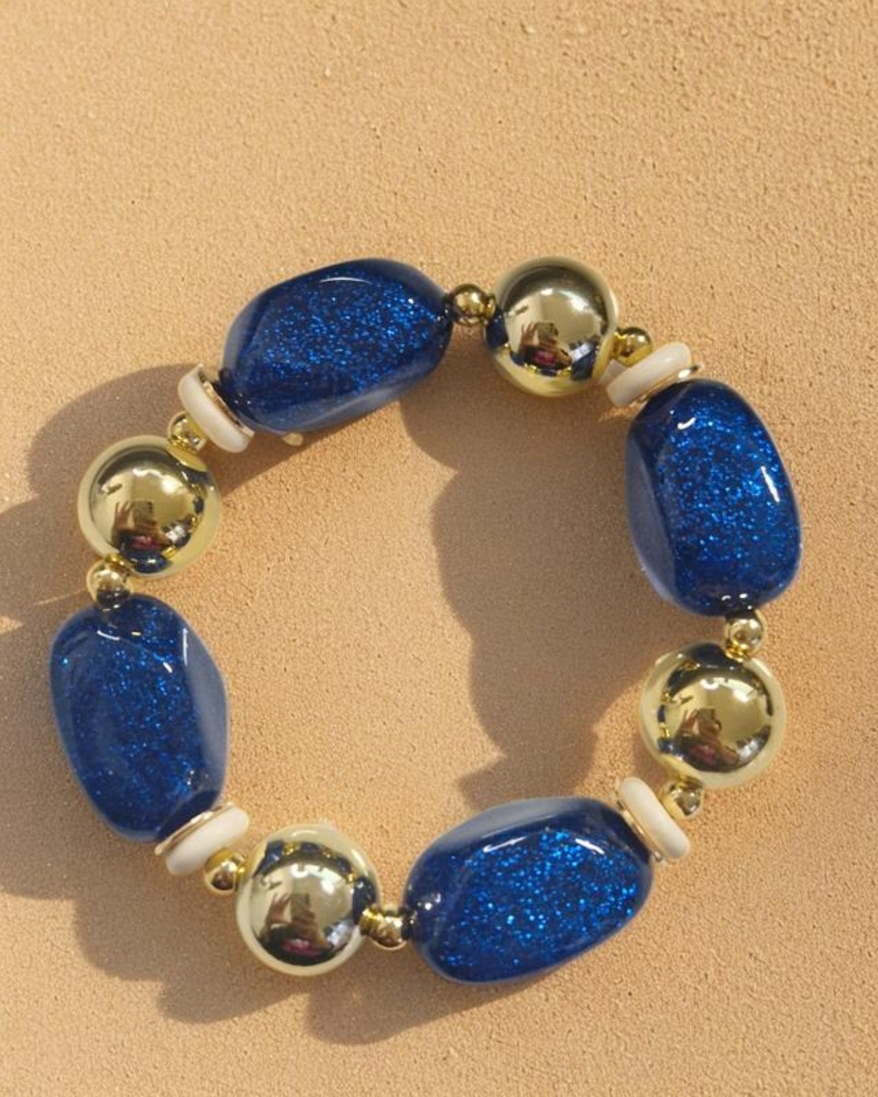 🌟Golden Ember“ – Elegantes Glitzerperlen-Armband