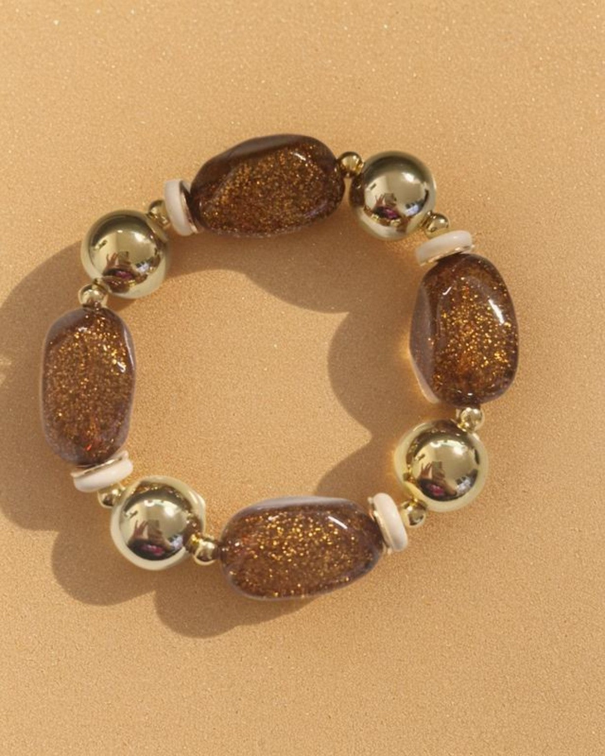 🌟Golden Ember“ – Elegantes Glitzerperlen-Armband