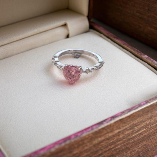 💍925 Sterling Silver Pink Heart