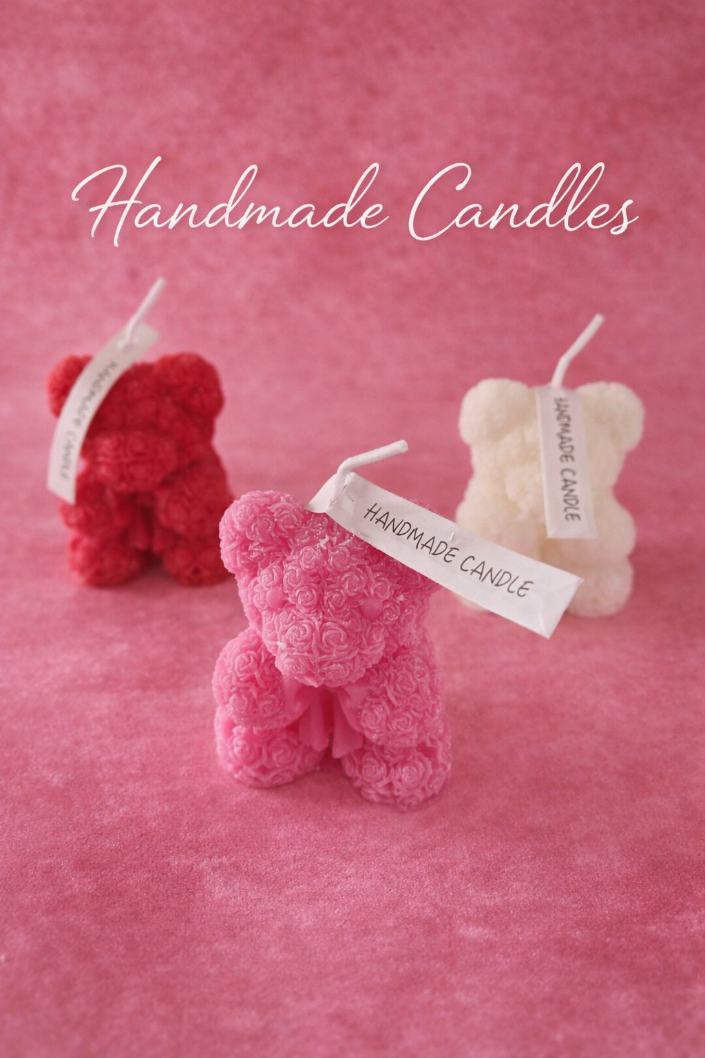🕯️ Handmade Teddy Candle Rosenbär Kerze