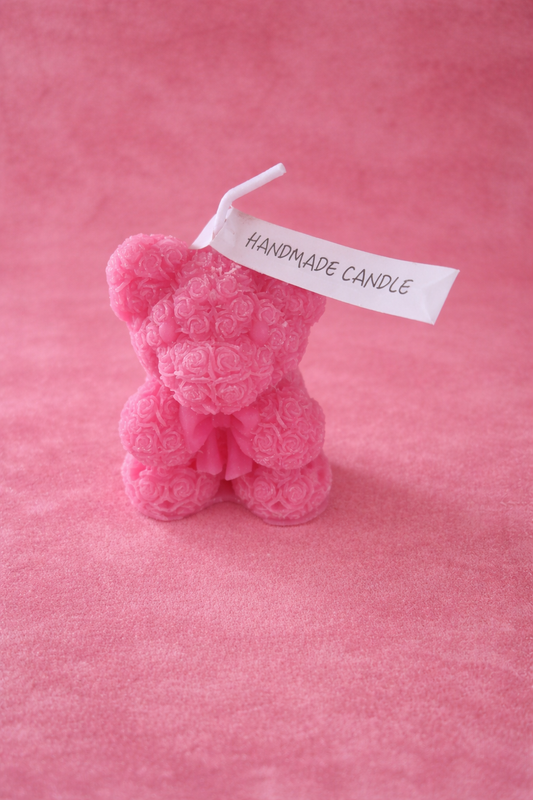🕯️ Handmade Teddy Candle Rosenbär Kerze