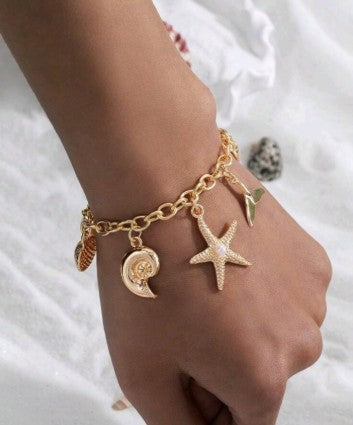 🤍Golden Ocean Charm Armband  Dein Sommer am Handgelenk