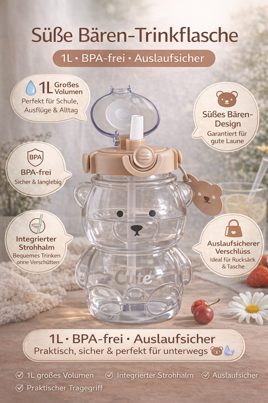 🐻 Bären Trinkflasche – 1L