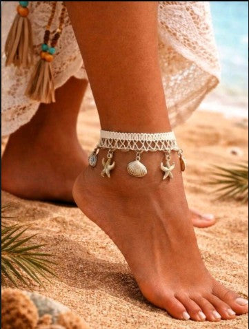🐚Ocean Breeze Fußkettchen Sommer am Knöchel