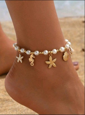 ✨Pearl Ocean Fußkettchen  Eleganz trifft Sommerfeeling