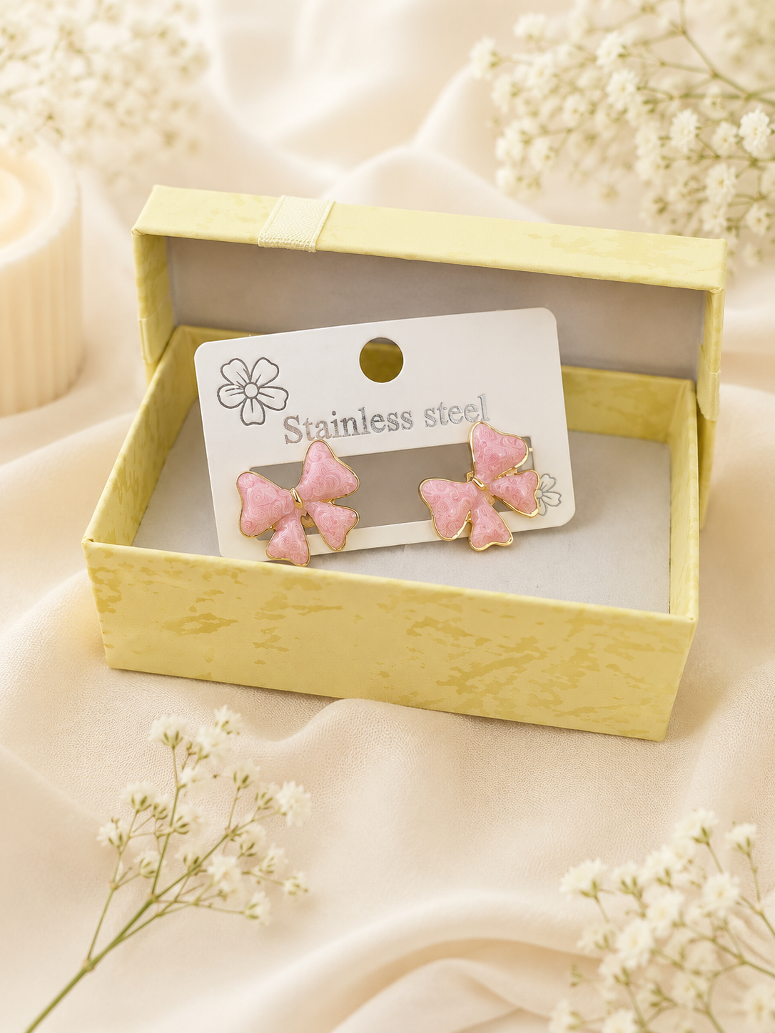 🌸 Blütenohrstecker aus Edelstahl  Rosa Eleganz 🌸