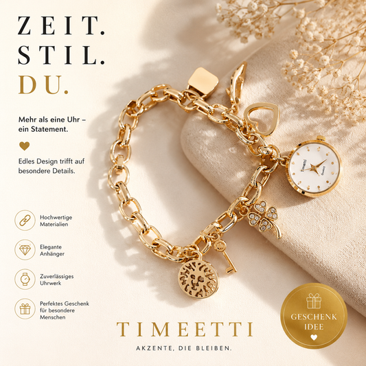 🎀Elegantes CharmArmband mit Uhr  Zeitlos schön