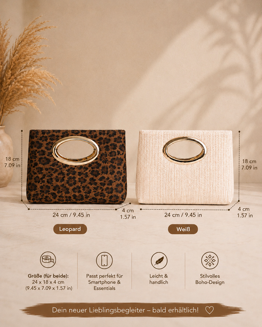 🩷Boho Clutch mit Goldgriff  stilvoll & praktisch