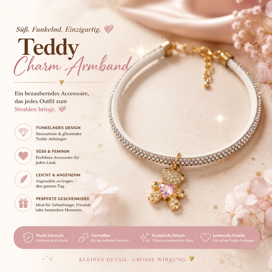 Teddy Glam Armband  Eleganter Modeschmuck mit Strassdetails ✨🐻