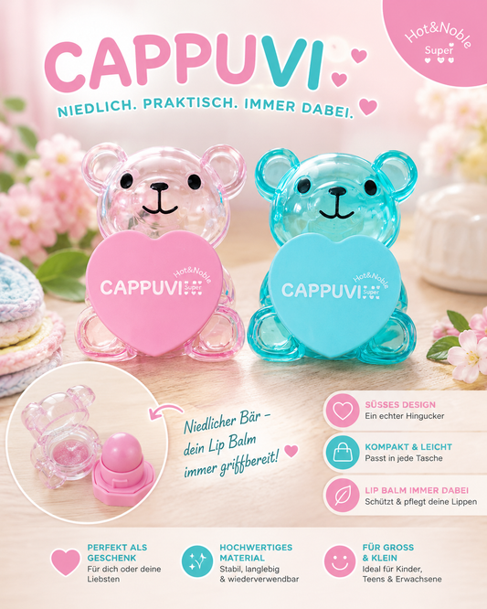 🐻 CAPPUVI Lippenbalsam im süßen Bärchen-Design