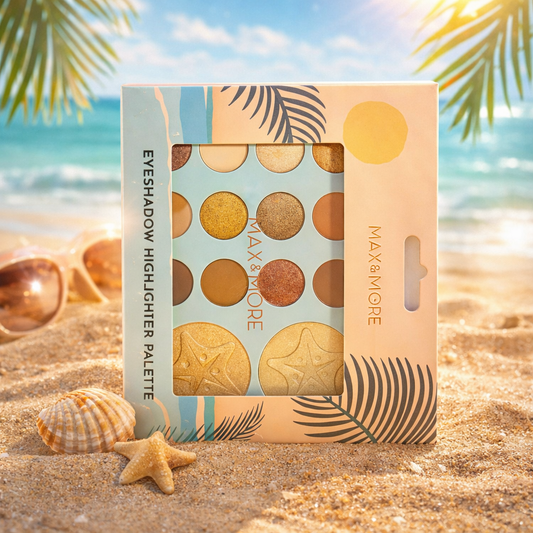 🌴 MAX & MORE Eyeshadow & Highlighter Palette  Summer Glow Edition ✨