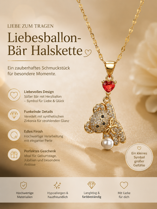 🧸 Liebesballon Bär Halskette