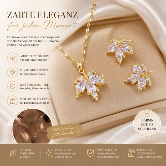 🍁 Zarte Eleganz  Schmuckset Ahornblatt