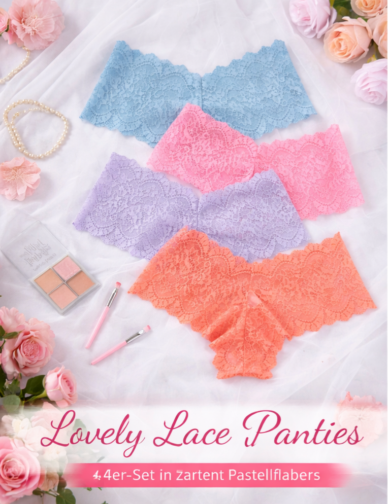 💕 Spitzen-Slip Set – Elegant & Komfortabel (4-teilig)