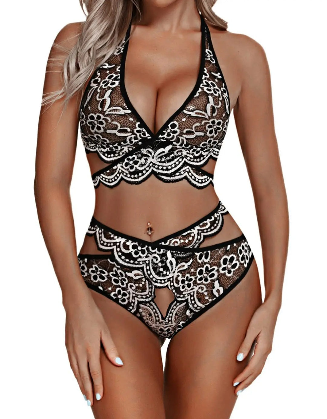 🎀Spitzen-Dessous-Set