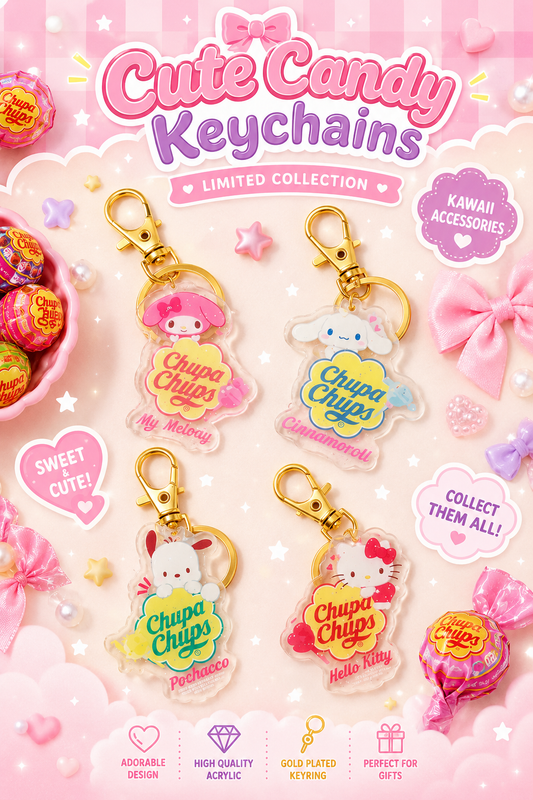 🍭🎀 Kuromi Chupa Chups Schlüsselanhänger ✨