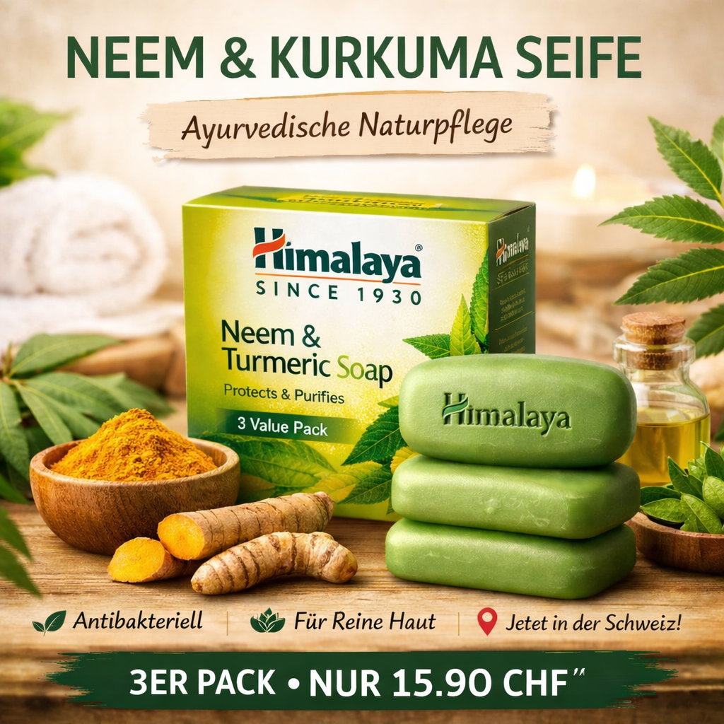 🛍️ 🌿 Himalaya Neem & Kurkuma Seife (3er Pack)