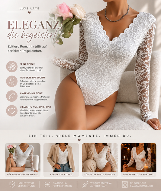 ✨ LUXE LACE Spitzenbody Pure Elegance 🤍